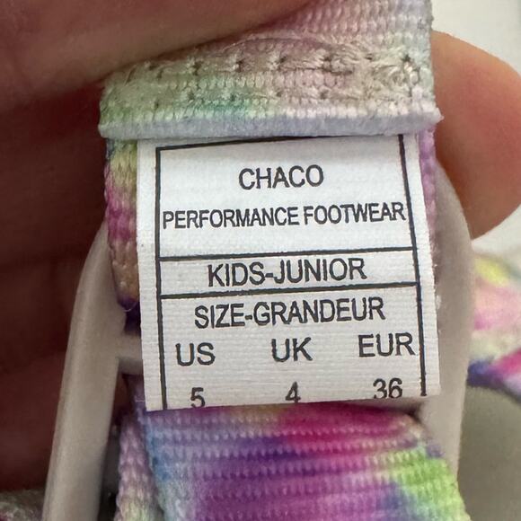 Chaco Chillos Slide Big Kid Tie Dye Sandals Slip-On Junior Girls Size 5 - Picture 7 of 8